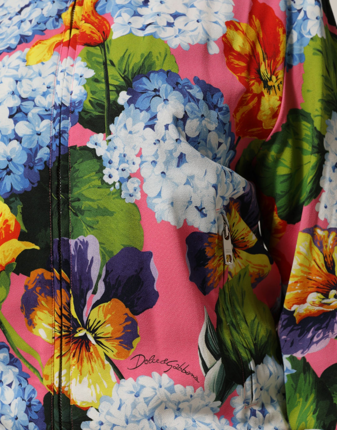 Dolce &amp; Gabbana Multicolor Floral Print Zip Cardigan Jacket