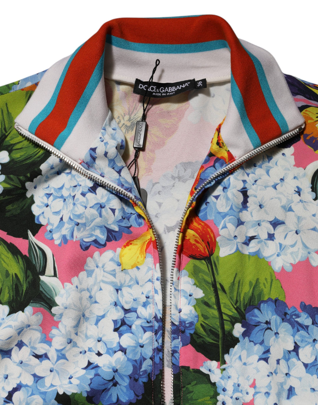 Dolce &amp; Gabbana Multicolor Floral Print Zip Cardigan Jacket