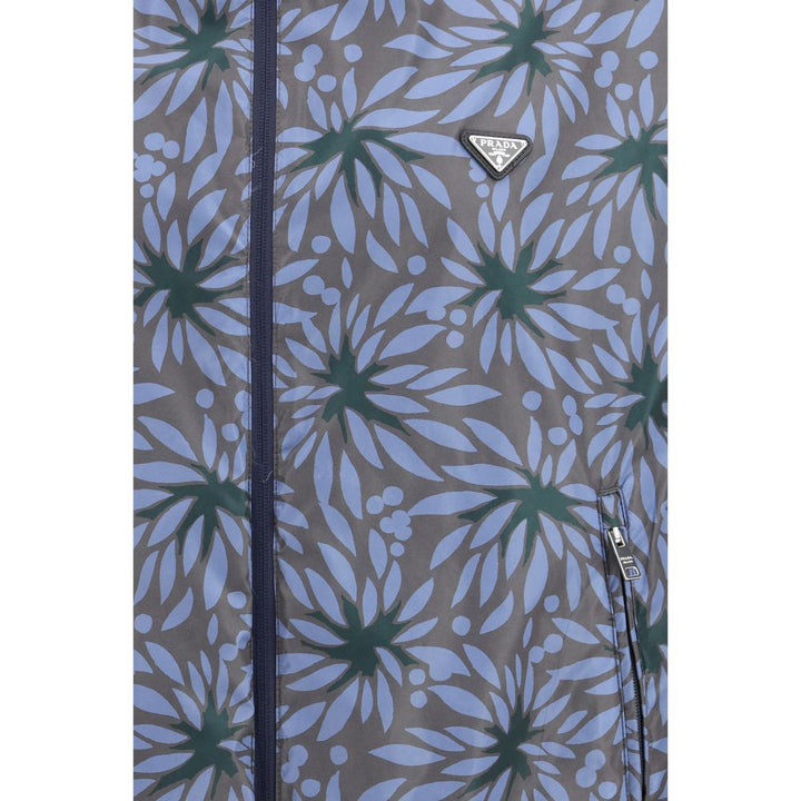 Prada Blue Recycled Polyamide Shell Jacket