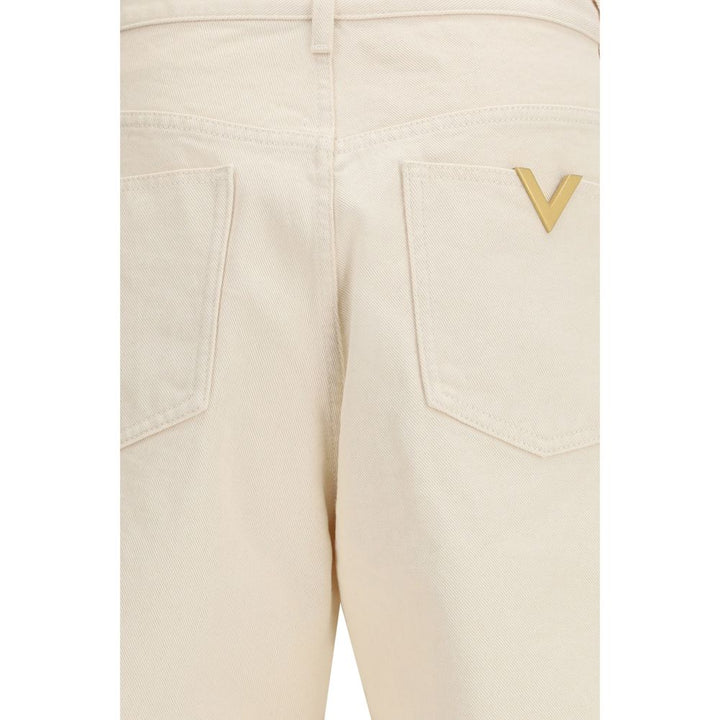 Valentino Beige Cotton Casual Pants