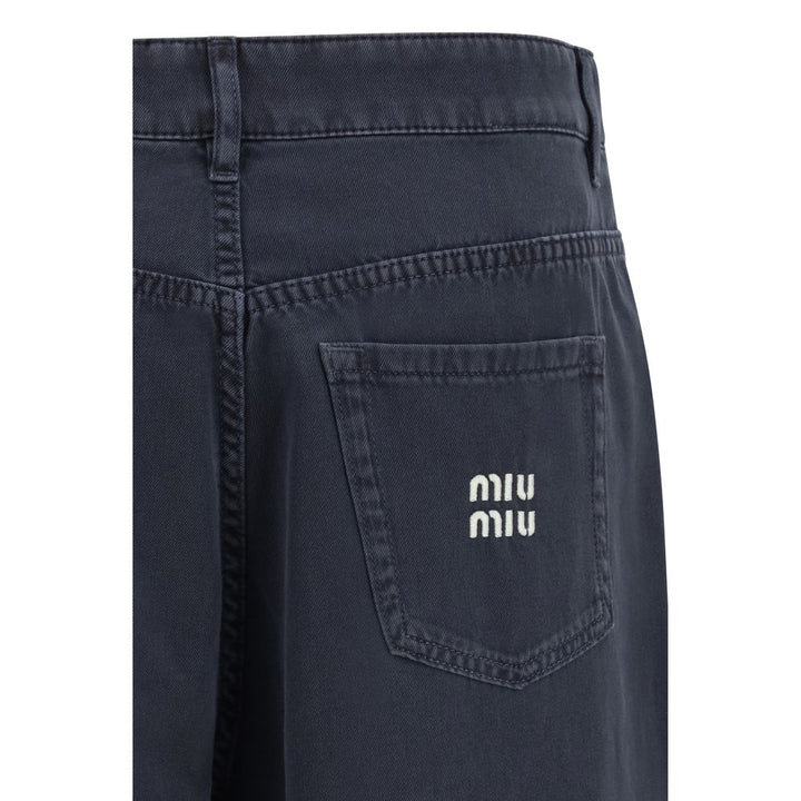 Miu Miu Blue Cotton Flared Jeans