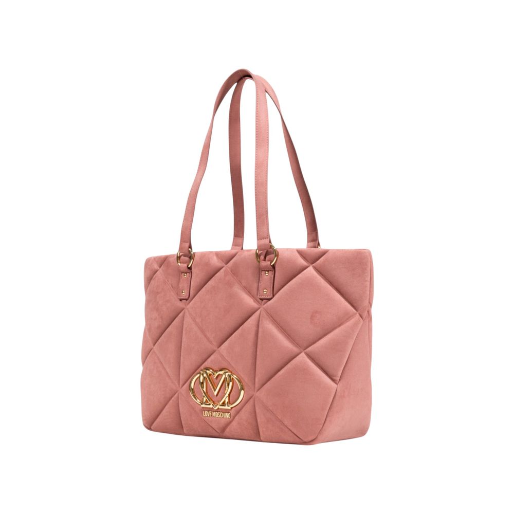 Love Moschino - Pink Suede Leather Handbag
