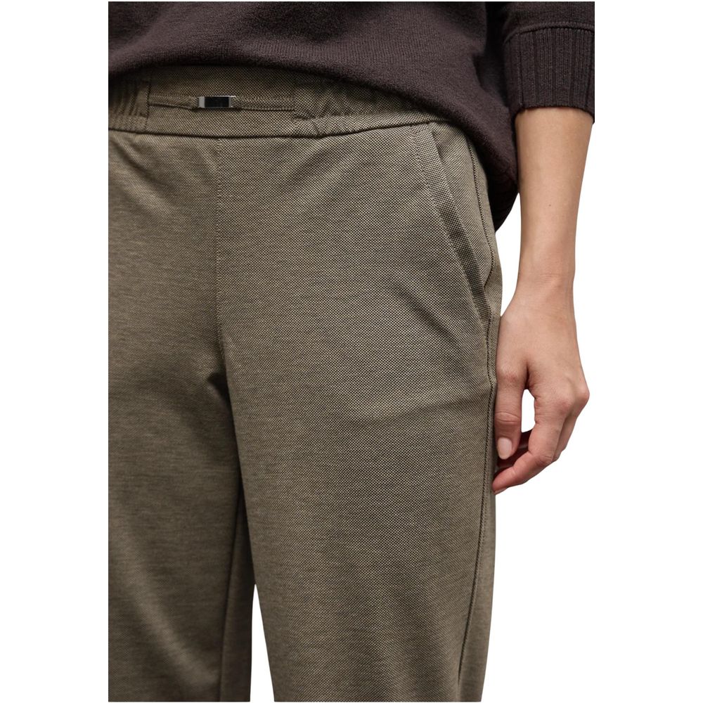 Street One Brown Polyester Casual Pants