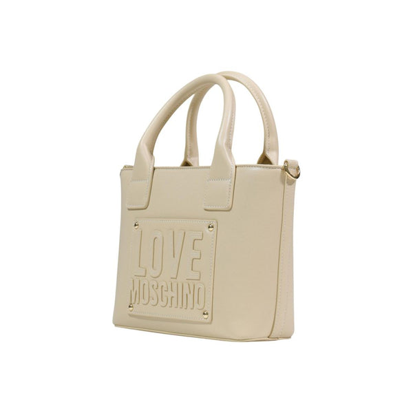 Love Moschino - Cream Polyethylene Handbag