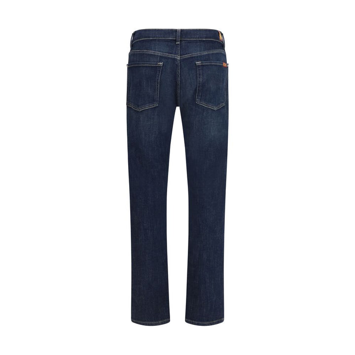 7FOR Blue Cotton Flared Jeans