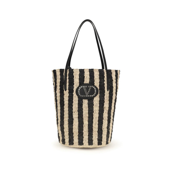 Valentino Garavani - Black Raffia Backet Bag