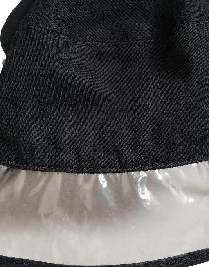 Dolce &amp; Gabbana Black Cotton Plastic Fisherman Bucket Capello Hat
