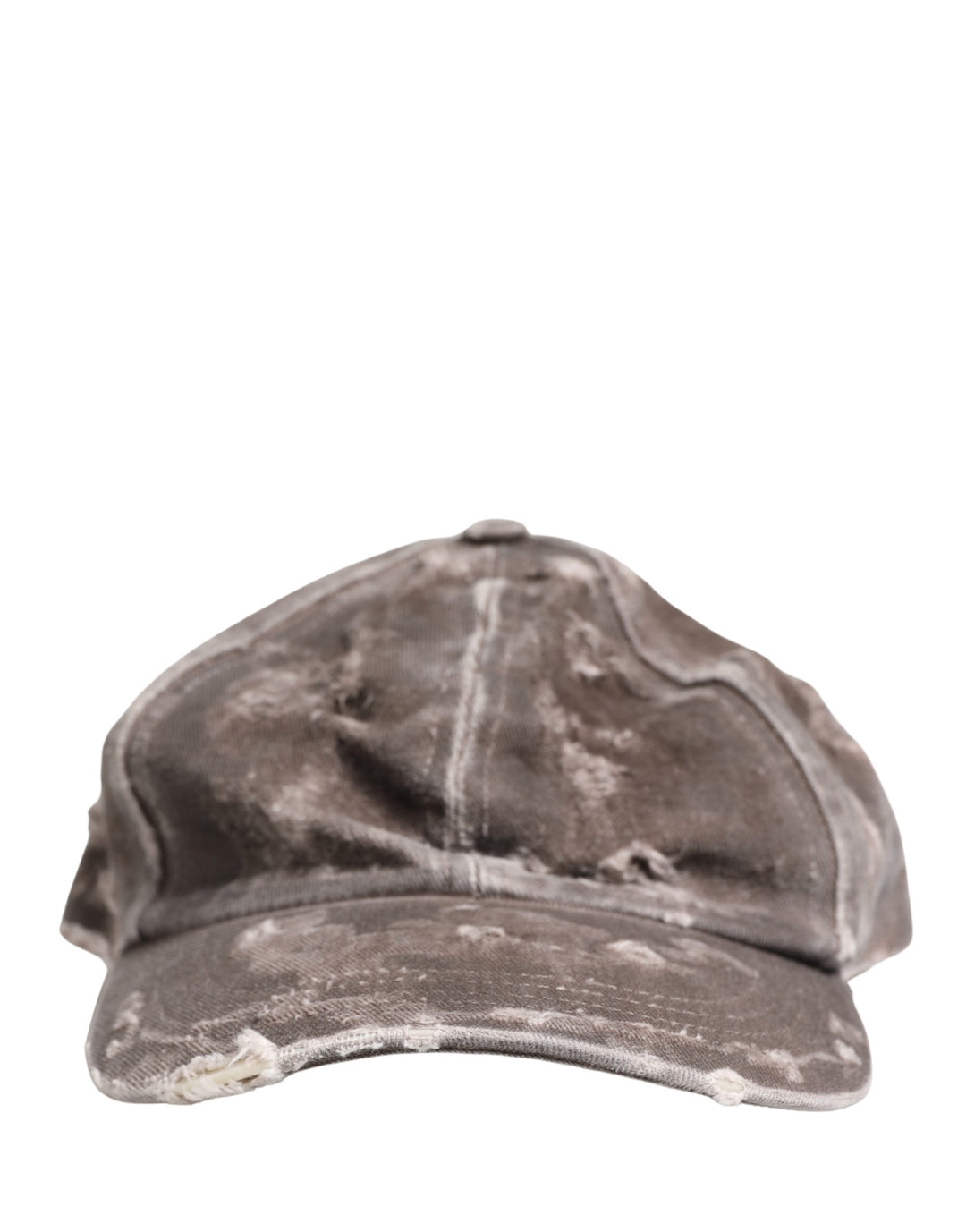 Dolce &amp; Gabbana Men Brown Cotton Distressed Baseball Capello Hat