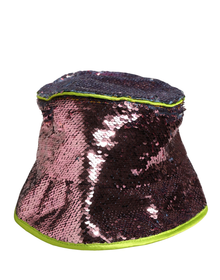 Dolce &amp; Gabbana Men Purple Sequined Bucket Fisherman Capello Hat