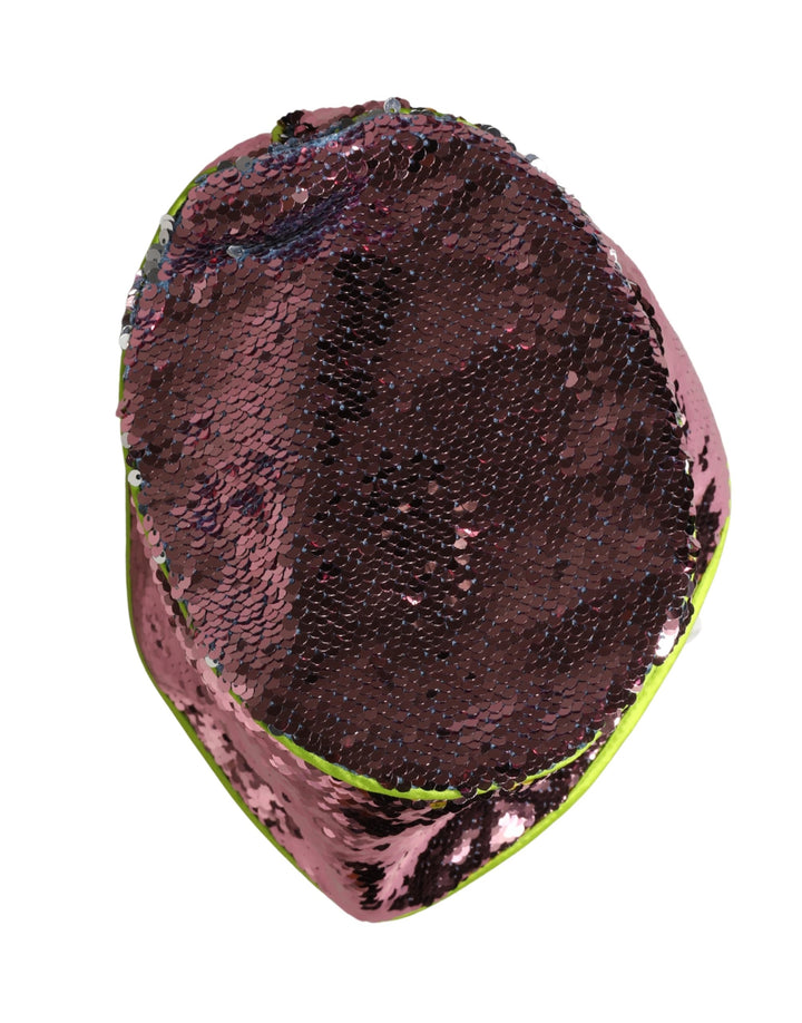 Dolce &amp; Gabbana Men Purple Sequined Bucket Fisherman Capello Hat