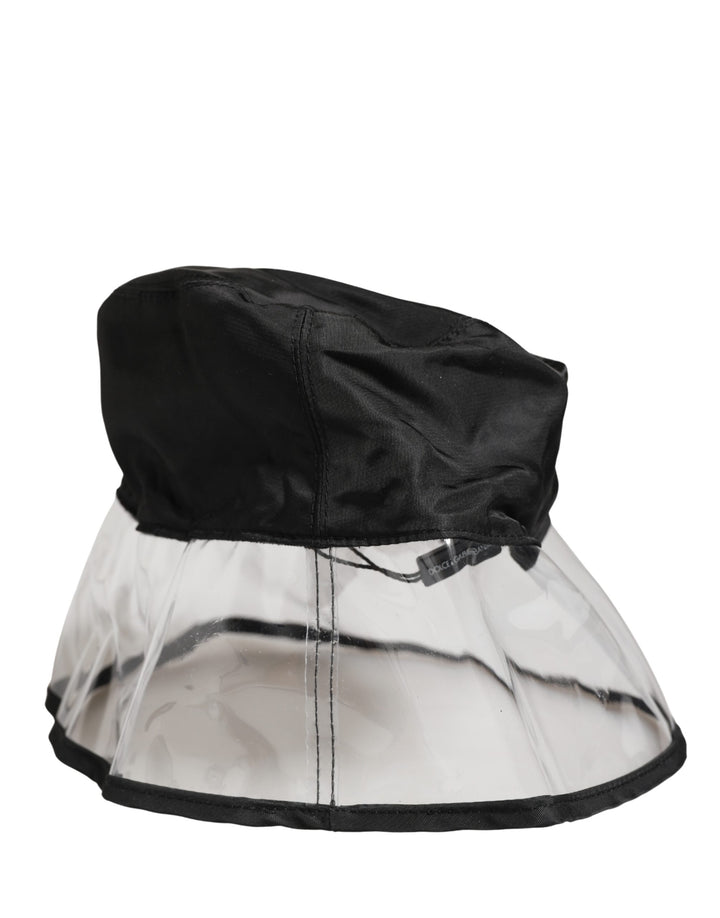 Dolce &amp; Gabbana Men Black Plastic Fisherman Bucket Capello Hat