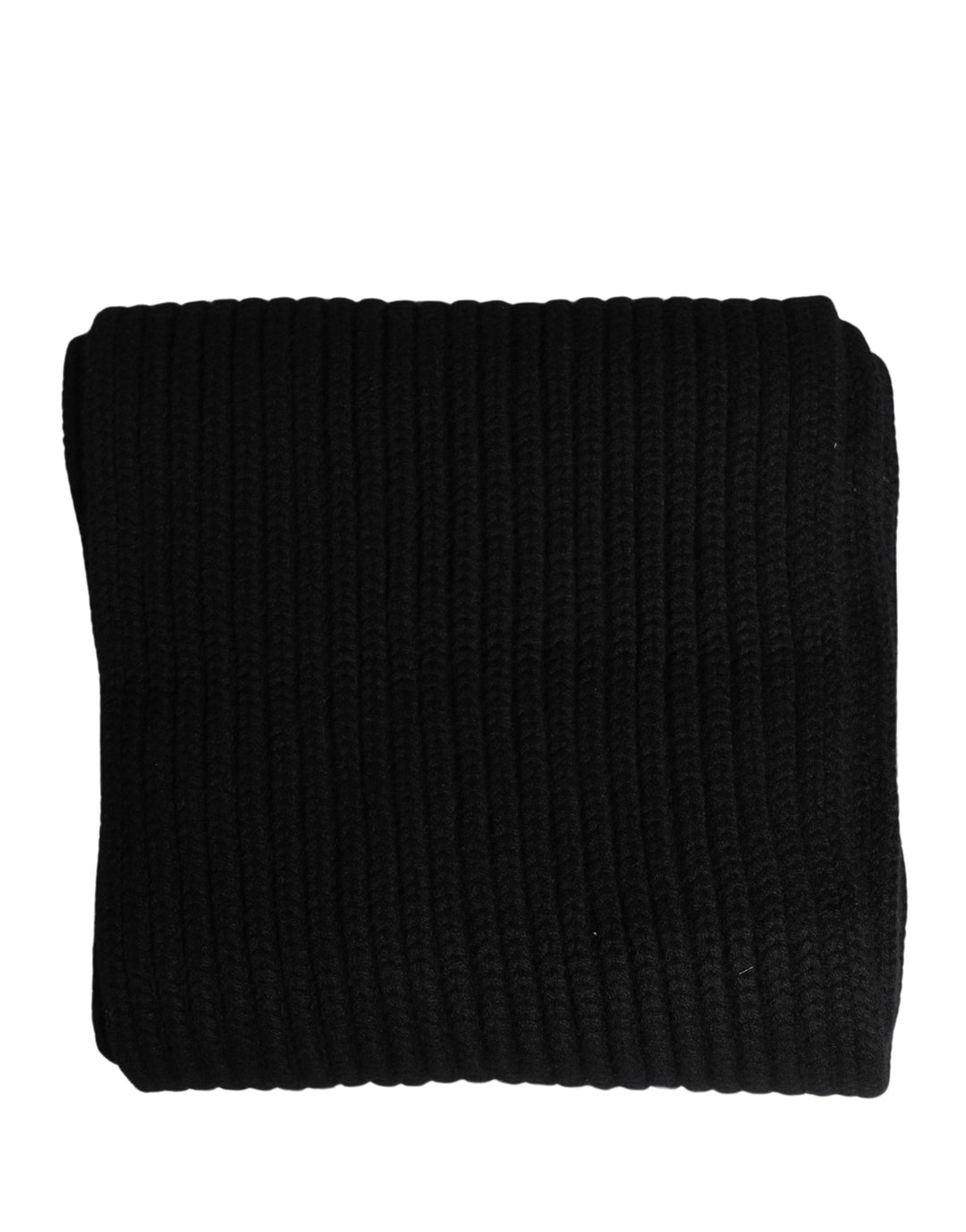Dolce &amp; Gabbana Black Cashmere Knitted Men Neck Warmer One Size Scarf