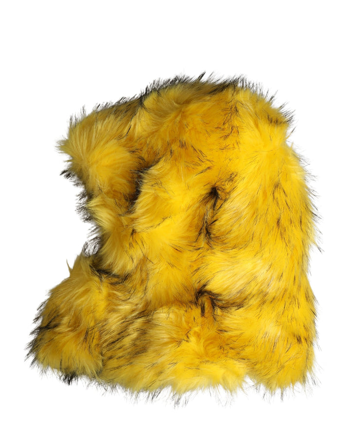 Dolce &amp; Gabbana Yellow Modacrylic Fur Women Bucket Capello Hat
