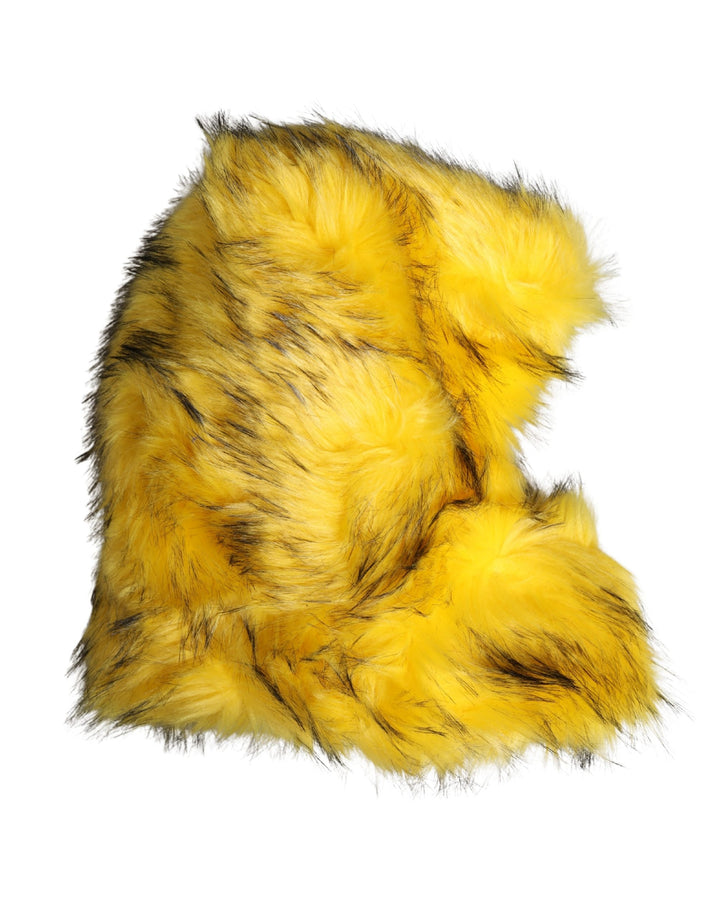 Dolce &amp; Gabbana Yellow Modacrylic Fur Women Bucket Capello Hat