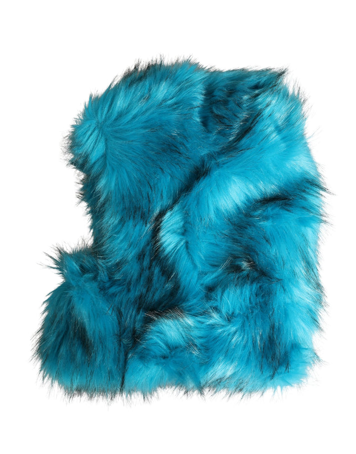 Dolce &amp; Gabbana Blue Modacrylic Fur Women Bucket Capello Hat
