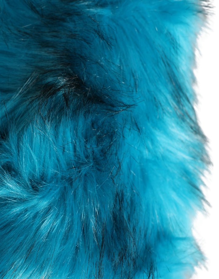 Dolce &amp; Gabbana Blue Modacrylic Fur Women Bucket Capello Hat