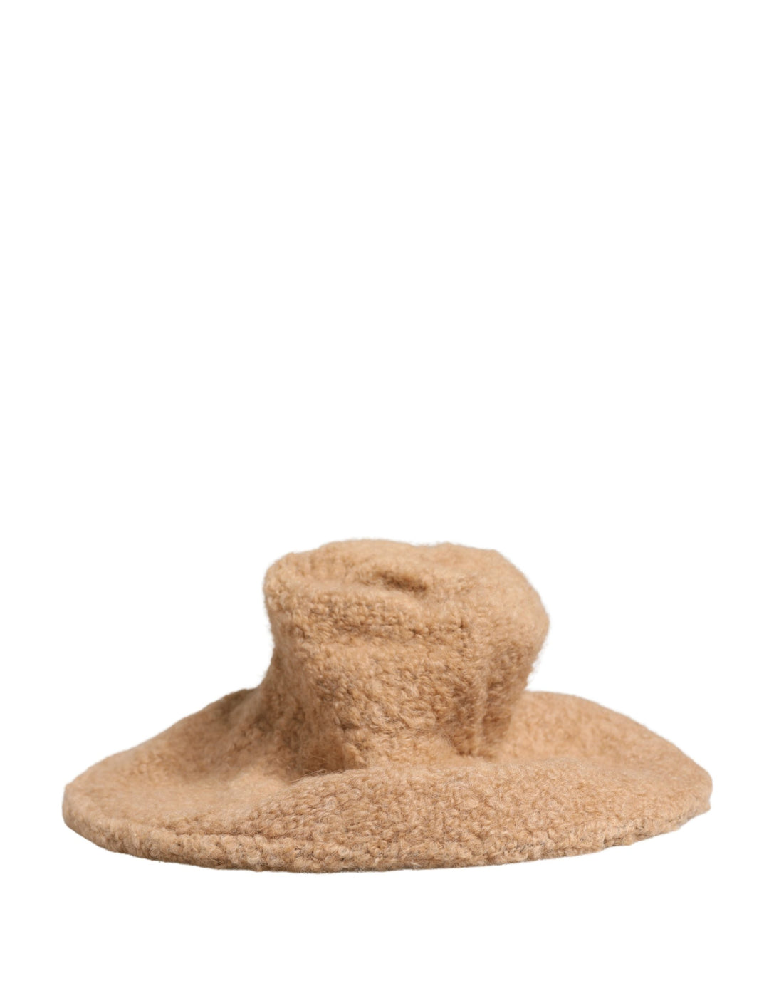 Dolce &amp; Gabbana Beige Virgin Wool Fur Women Knitted Capello Hat
