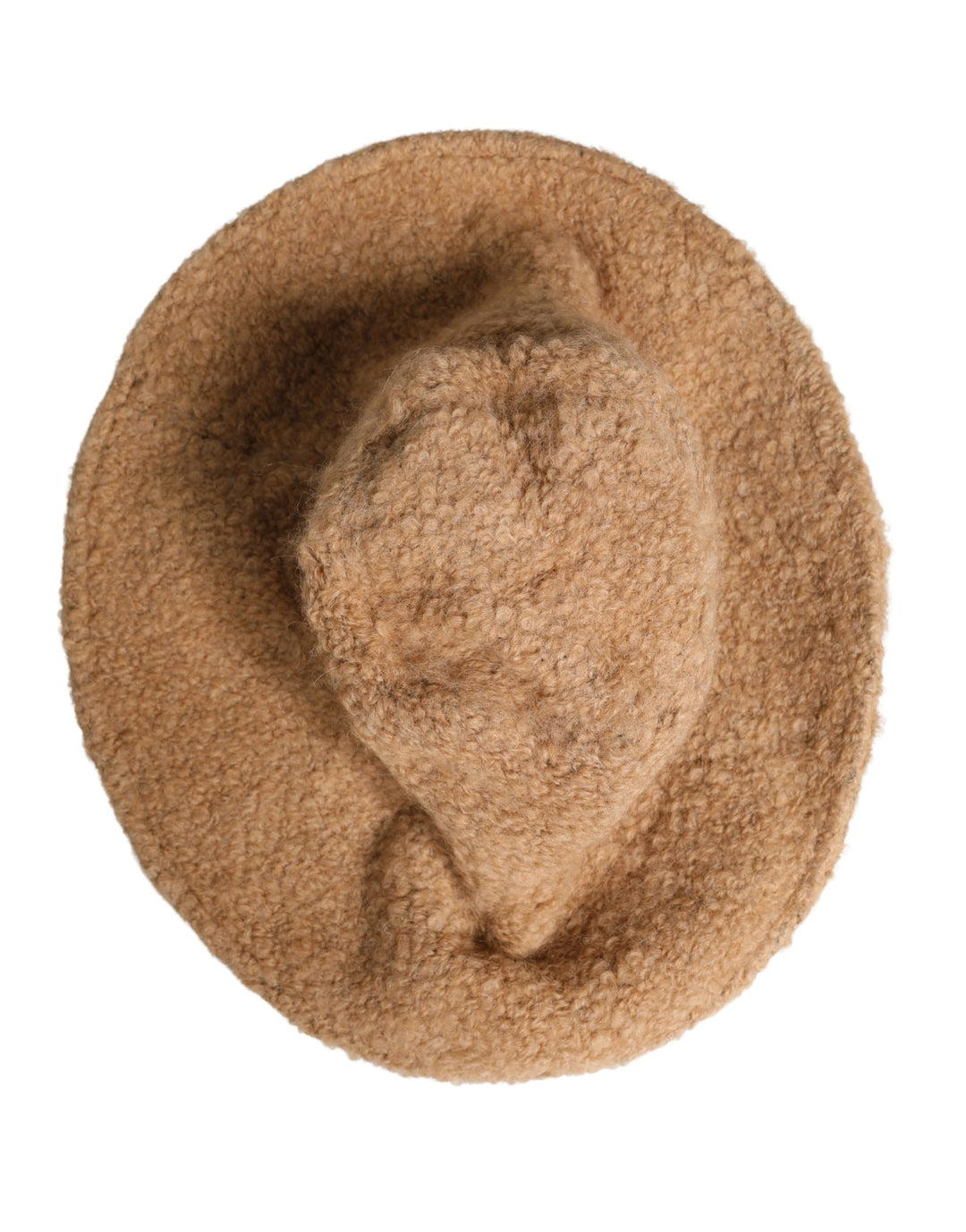 Dolce &amp; Gabbana Beige Virgin Wool Fur Women Knitted Capello Hat