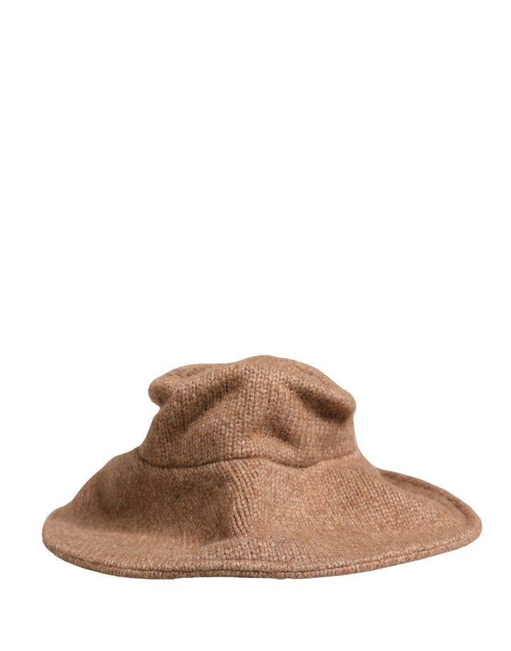 Dolce &amp; Gabbana Brown Llama Wool Women Knitted Capello Hat
