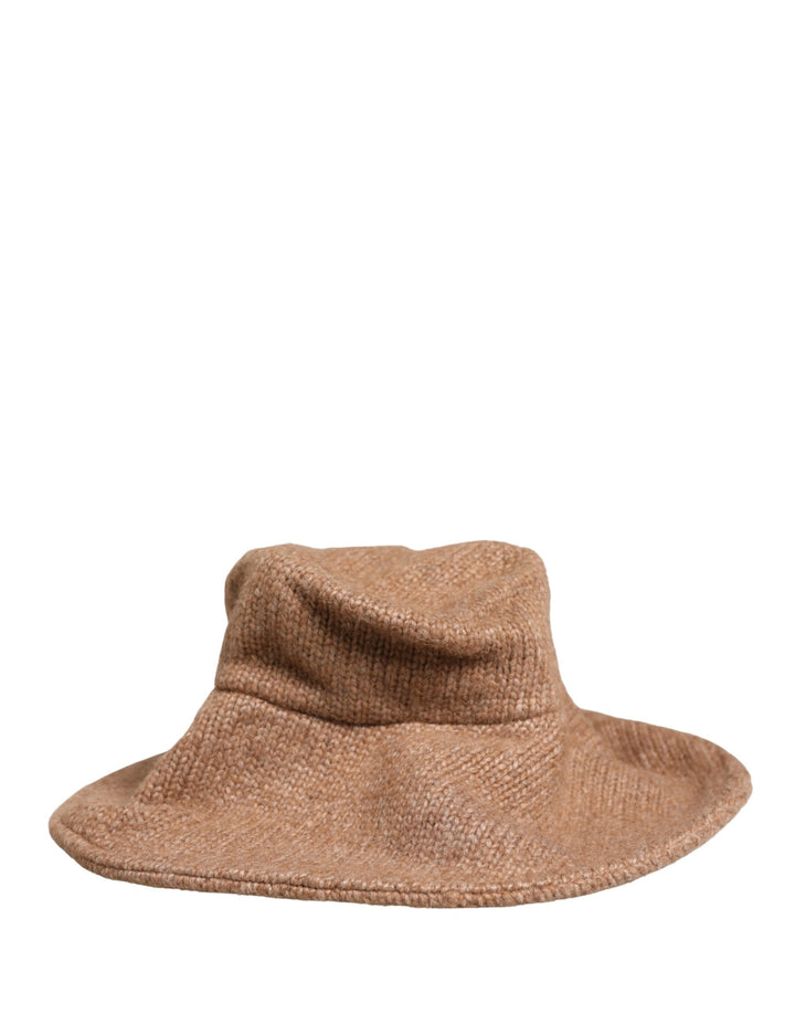 Dolce &amp; Gabbana Brown Llama Wool Women Knitted Capello Hat