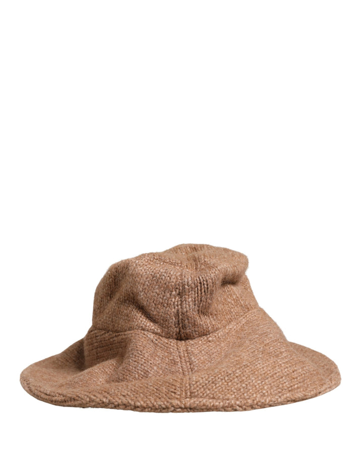 Dolce &amp; Gabbana Brown Llama Wool Women Knitted Capello Hat