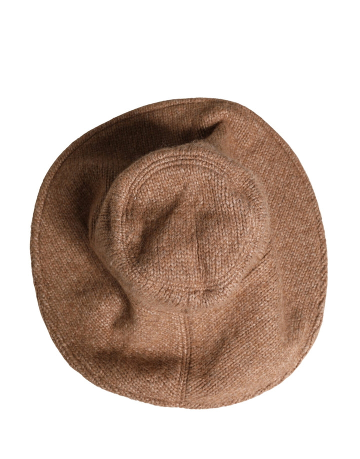 Dolce &amp; Gabbana Brown Llama Wool Women Knitted Capello Hat