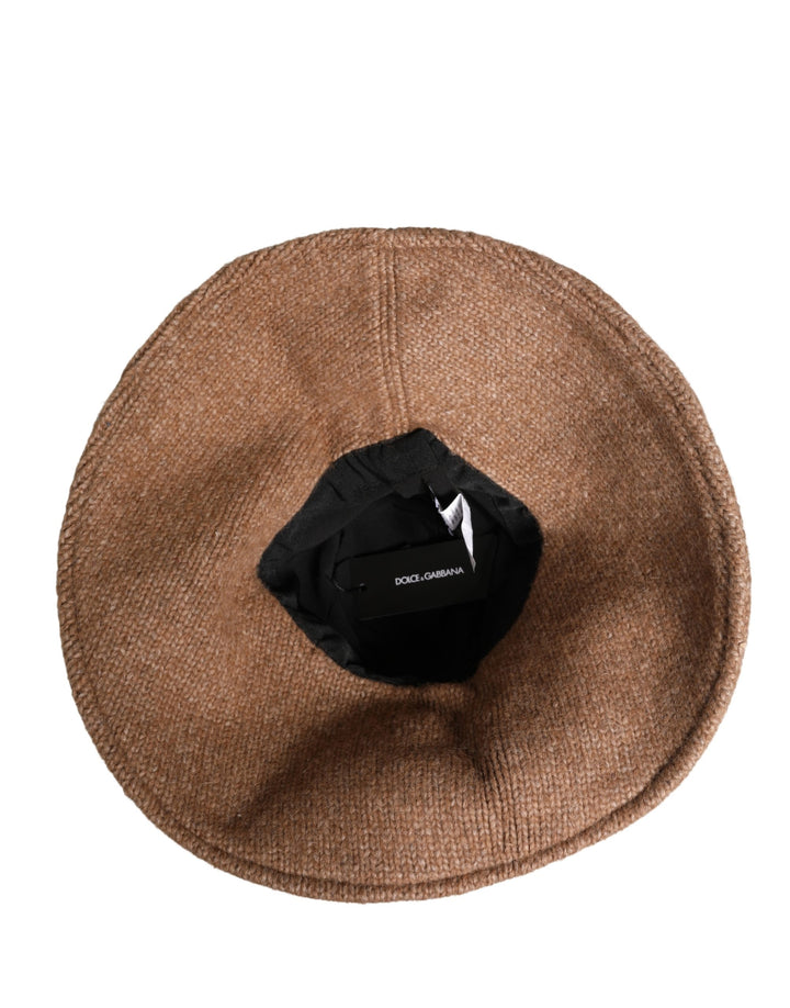 Dolce &amp; Gabbana Brown Llama Wool Women Knitted Capello Hat