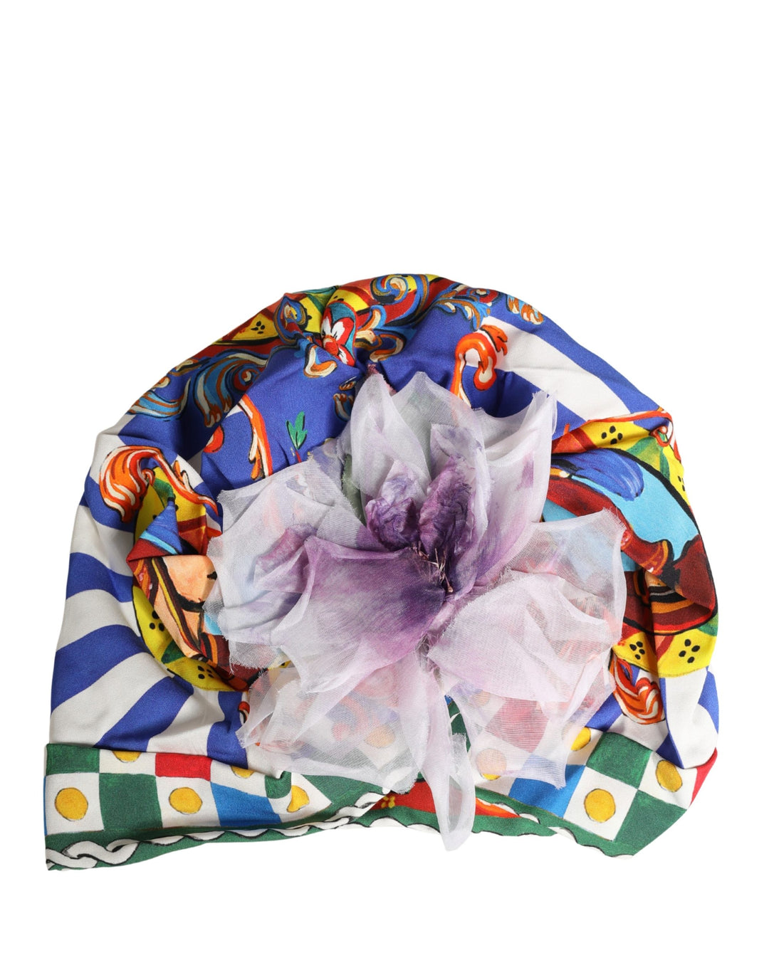 Dolce &amp; Gabbana Multicolor Carretto Motif Turban Headwear Hat