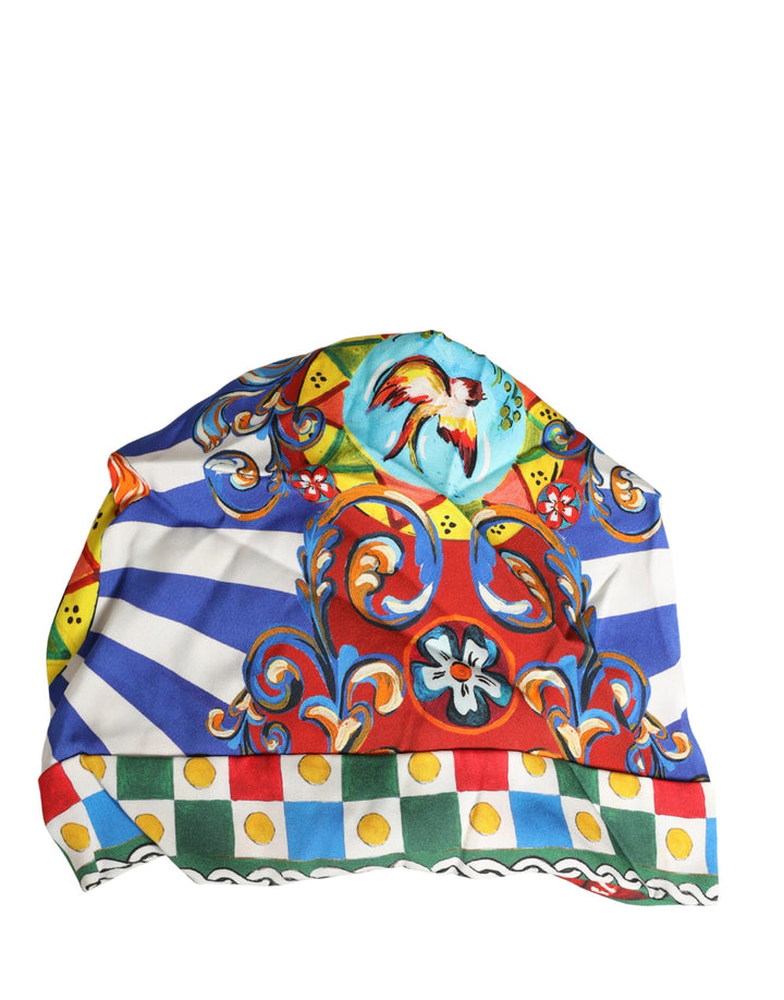 Dolce &amp; Gabbana Multicolor Carretto Motif Turban Headwear Hat