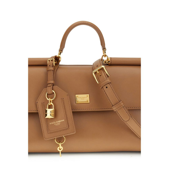 Dolce &amp; Gabbana Beige Calf Leather Bos Taurus Shoulder Bag
