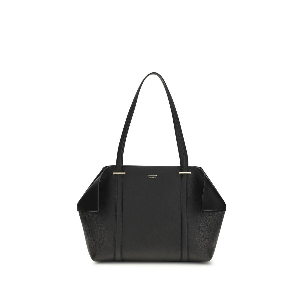 Ferragamo - Black Calf Leather Bos Taurus Shoulder Bag