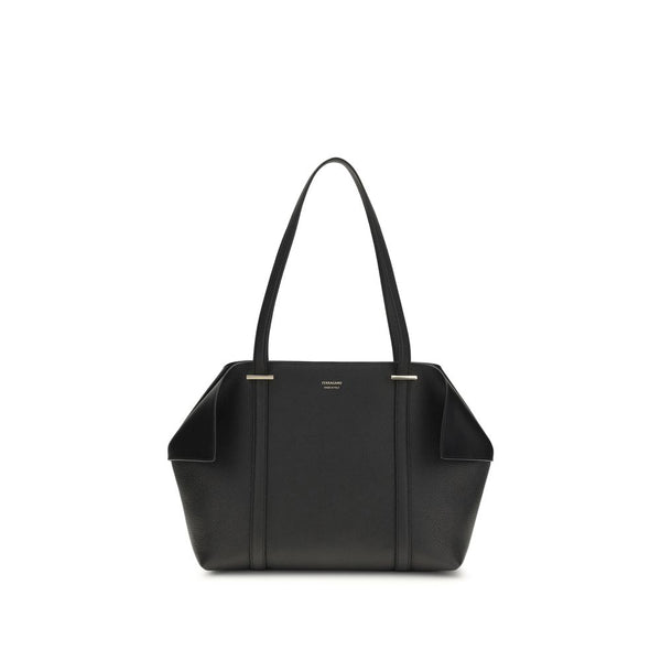 Ferragamo - Black Calf Leather Bos Taurus Shoulder Bag