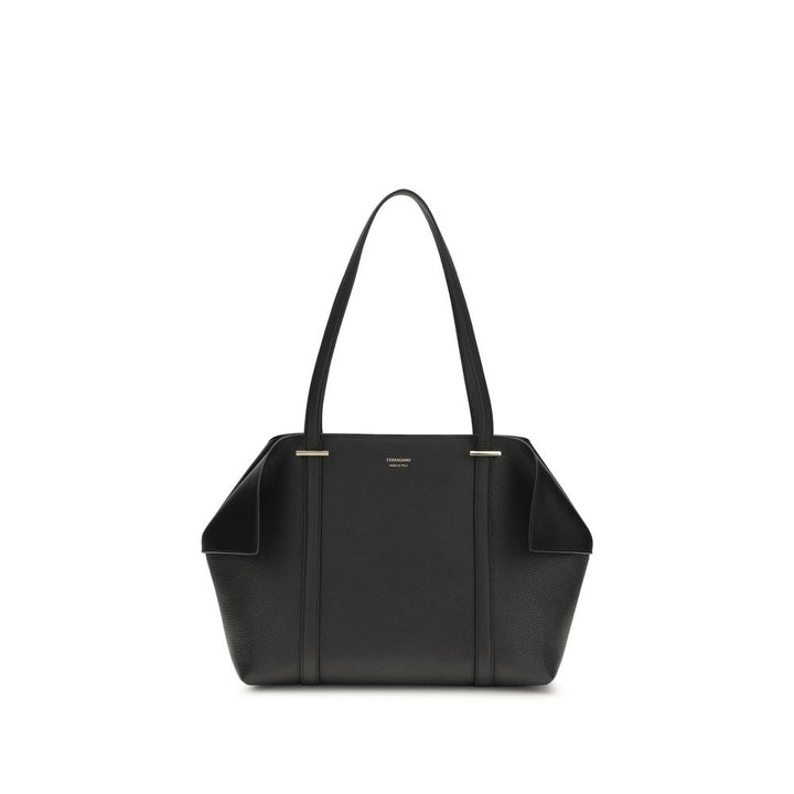 Ferragamo - Black Calf Leather Bos Taurus Shoulder Bag
