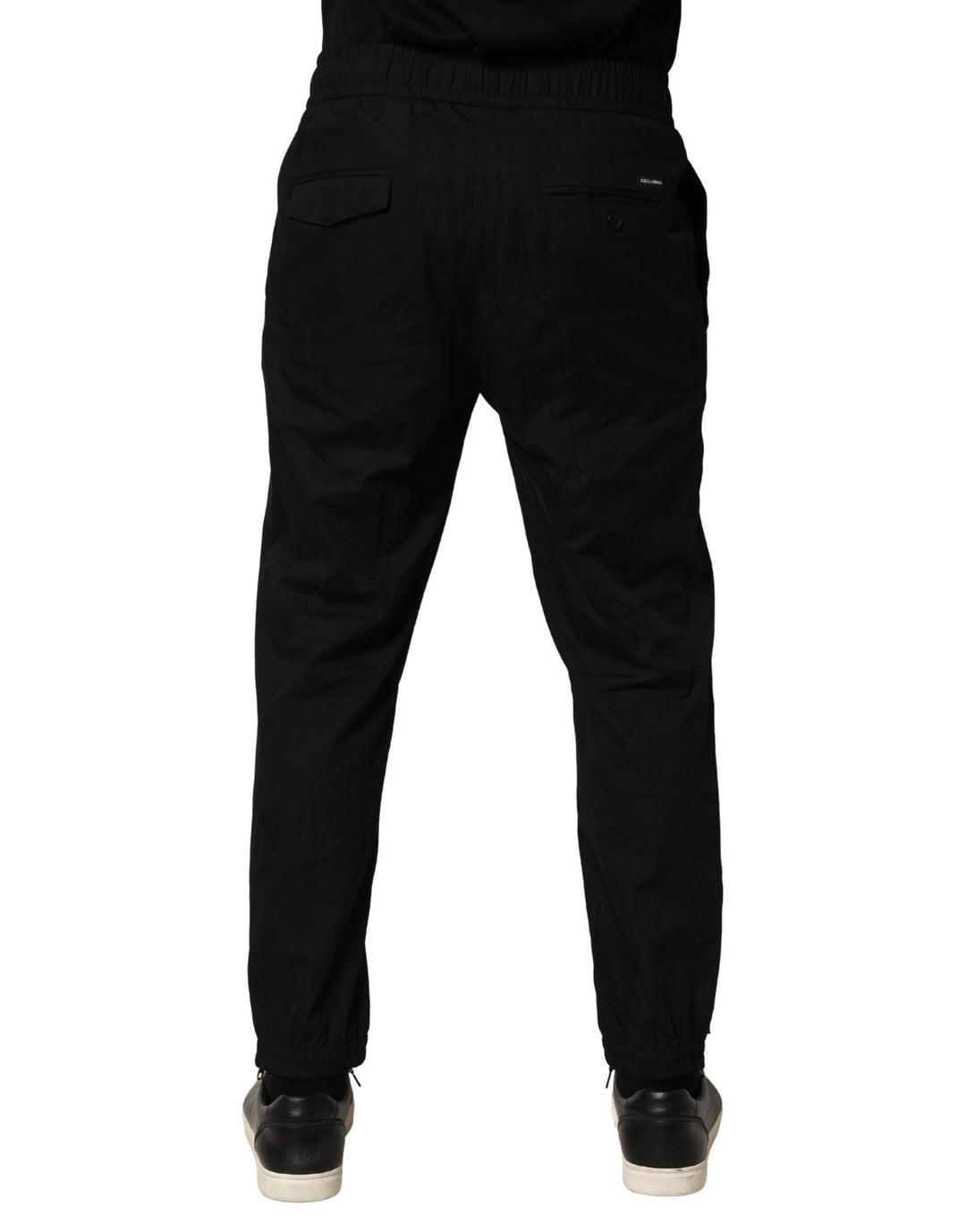 Dolce &amp; Gabbana Black Cotton Skinny Men Jogger Trouser Pants