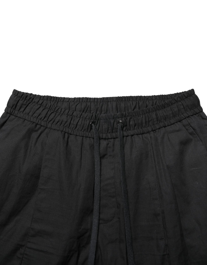 Dolce &amp; Gabbana Black Cotton Skinny Men Jogger Trouser Pants