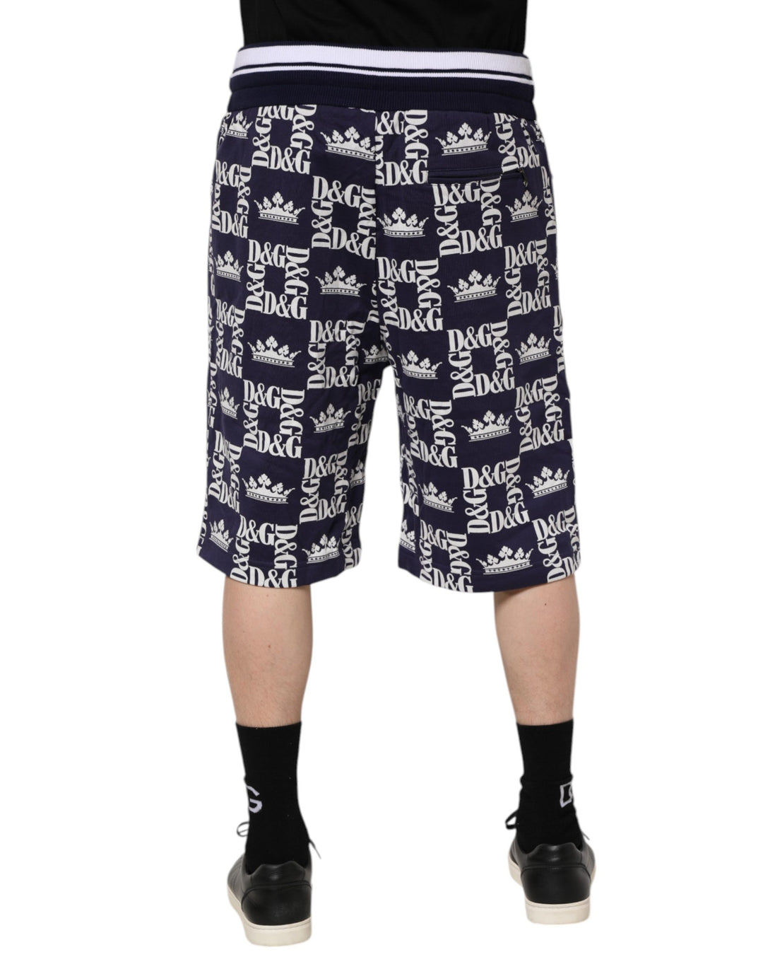 Dolce &amp; Gabbana Blue DG Logo Print Chino Men Bermuda Shorts