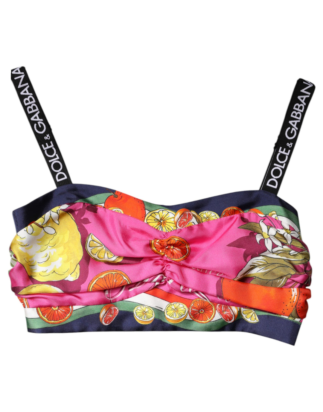 Dolce &amp; Gabbana Multicolor Silk Cropped Bustier Corset Top