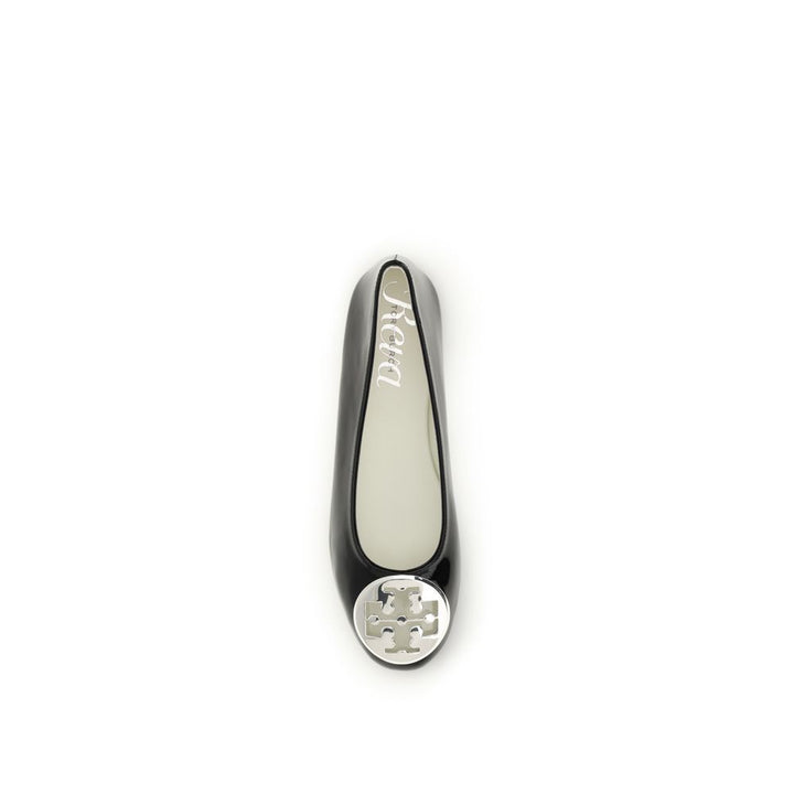 Tory Burch Black Calf Leather Bos Taurus Ballet Flats
