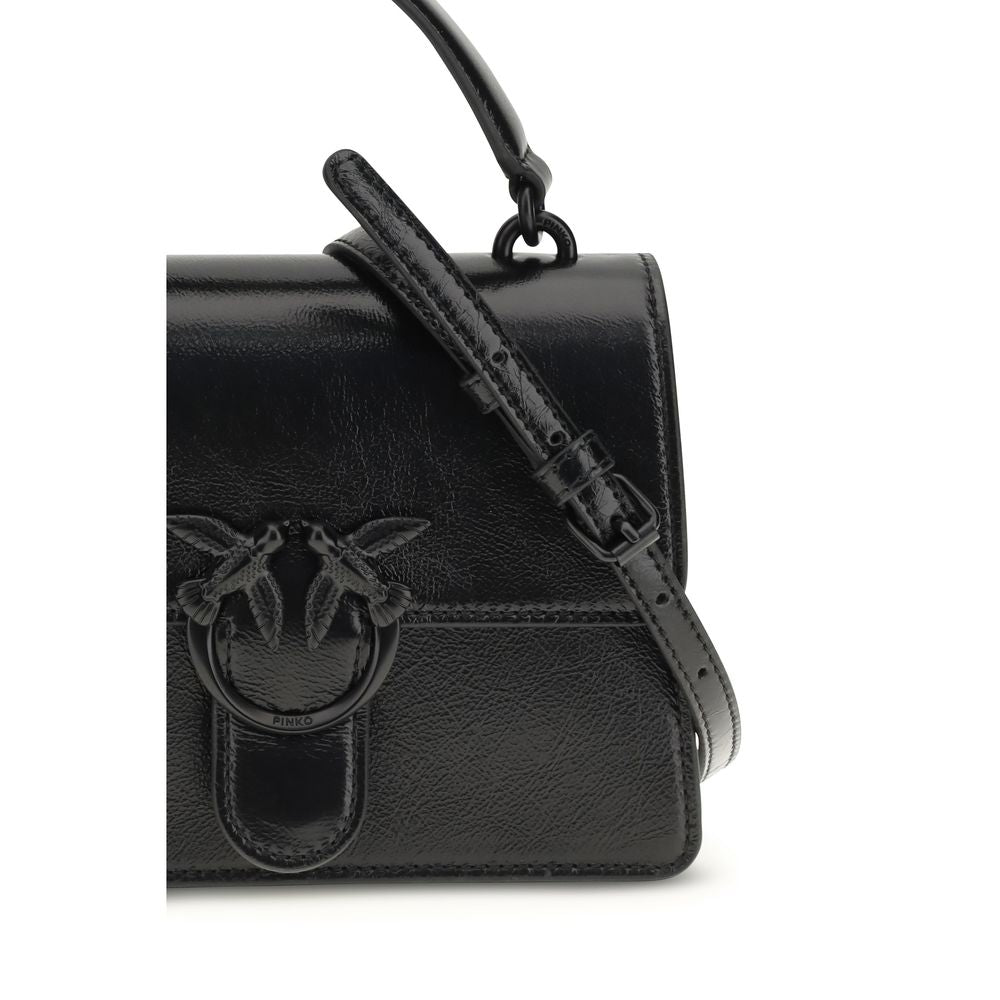 PINKO - Black Goatskin Handbag