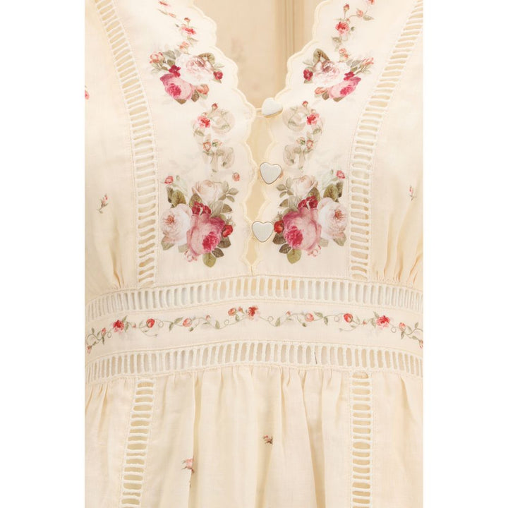 Zimmermann Beige Linen Casual Dress