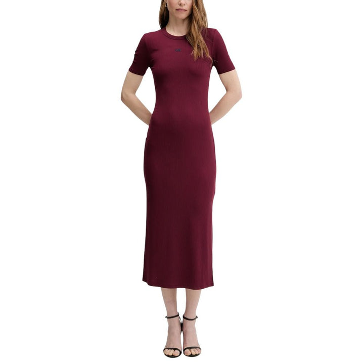 Calvin Klein Jeans Bordeaux Modal Long Dress