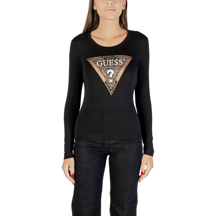 Guess Black Cotton Long Sleeve T-Shirt
