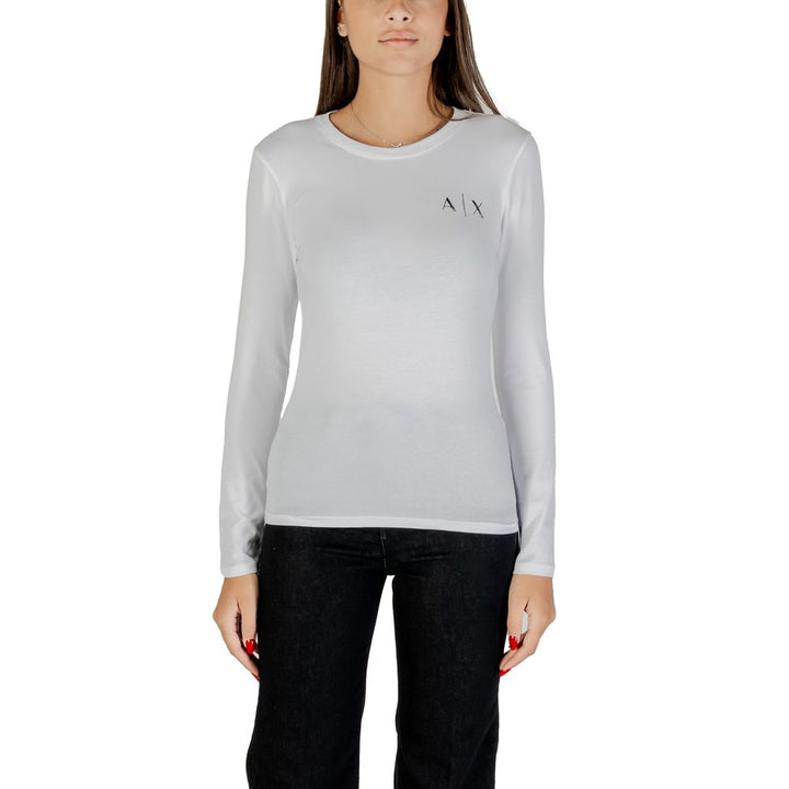 Armani Exchange White Cotton Long Sleeve T-Shirt
