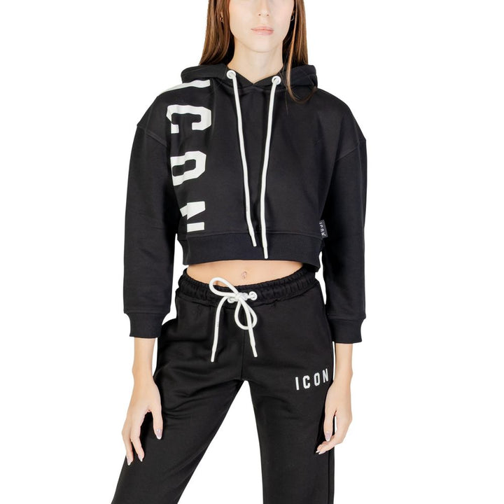 Icon Black Cotton Hoodie