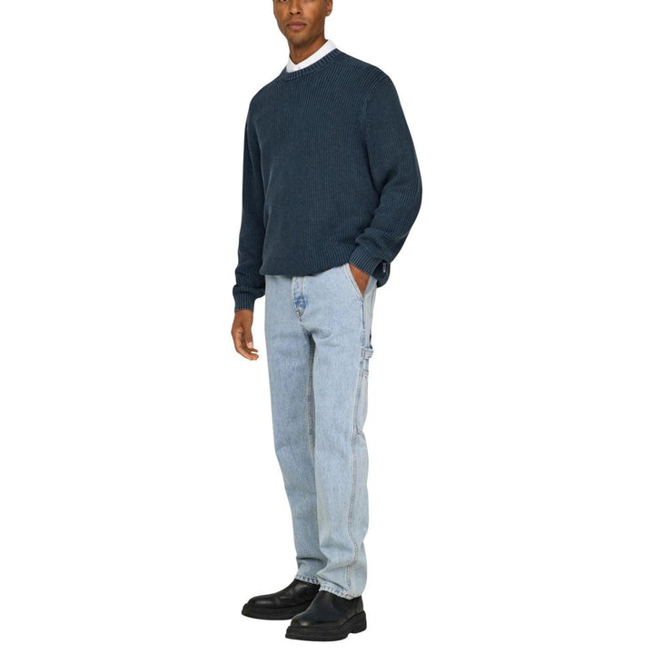 Only &amp; Sons Blue Cotton Relaxed Fit Jeans