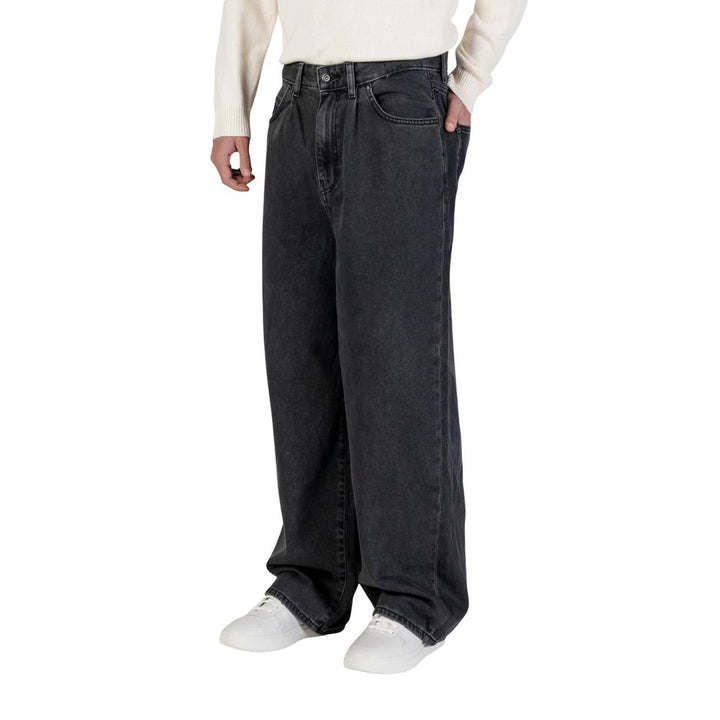 Only &amp; Sons Black Cotton Relaxed Fit Jeans