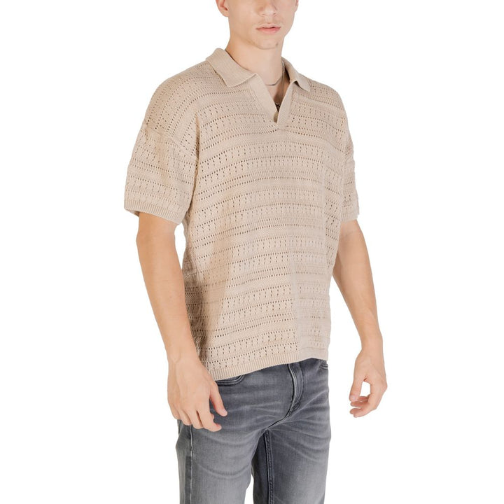 Only &amp; Sons Beige Cotton Shortsleeve Shirt