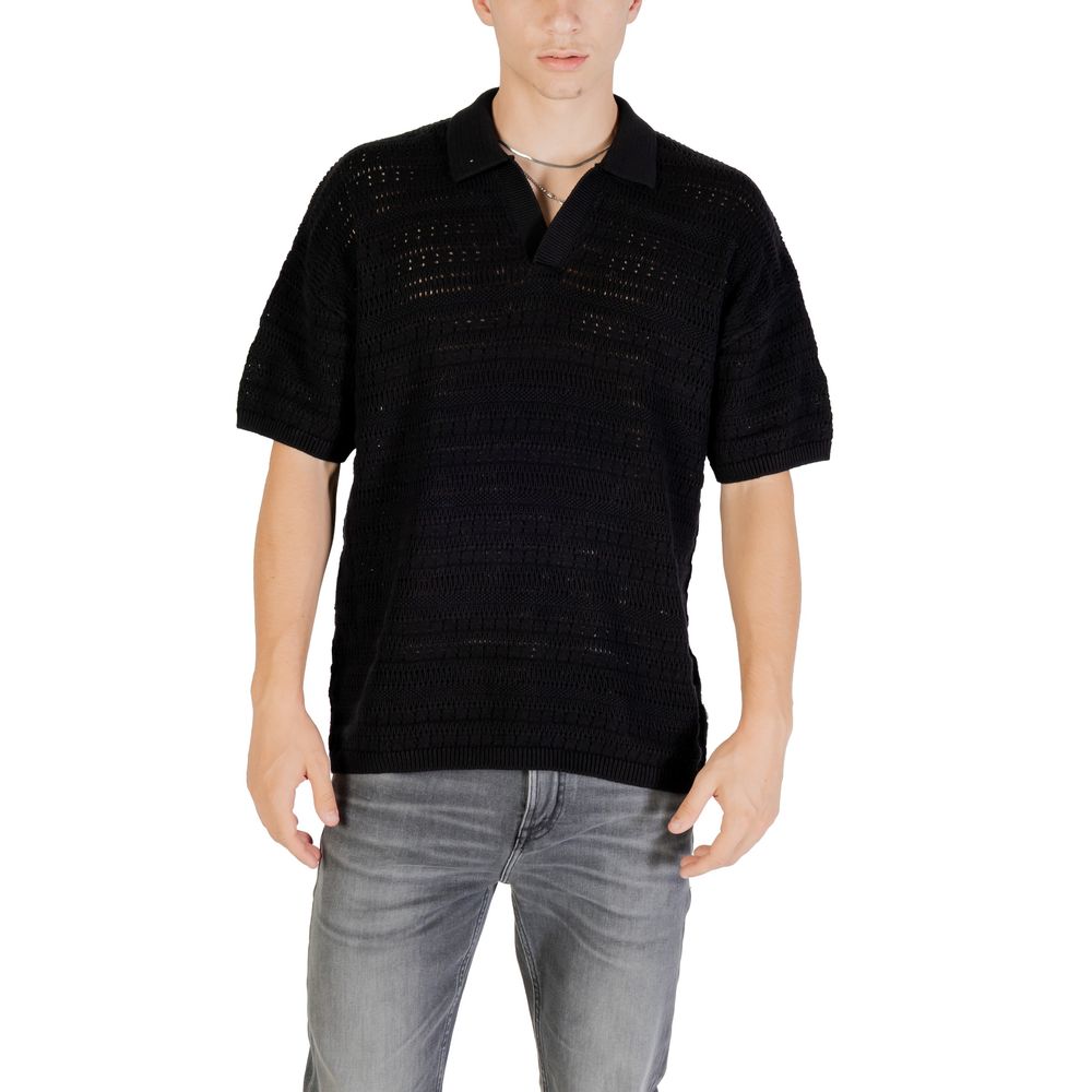 Only &amp; Sons Black Cotton Polo Shirt