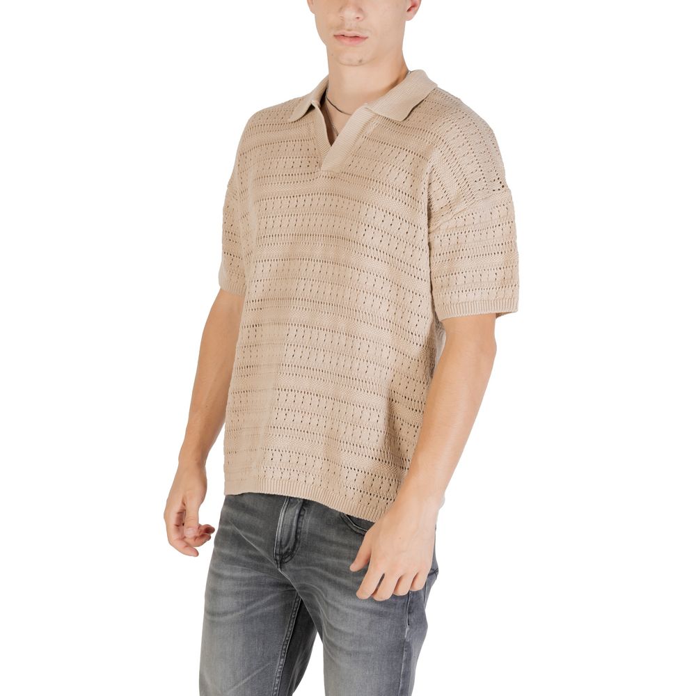 Only &amp; Sons Beige Cotton Shortsleeve Shirt