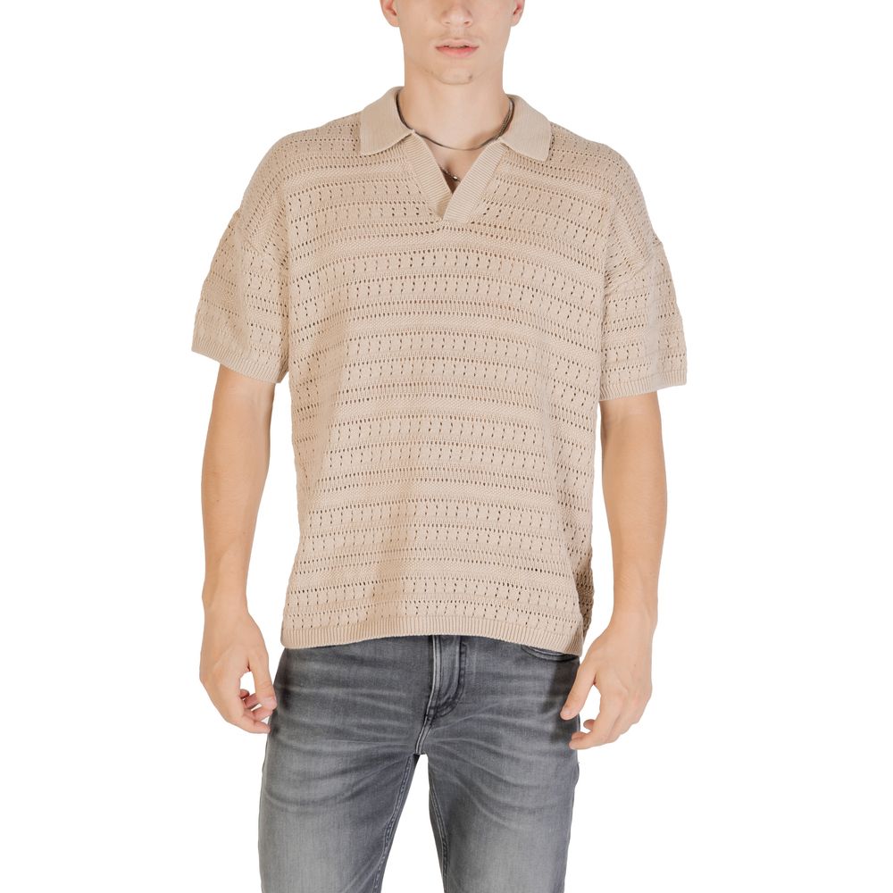 Only &amp; Sons Beige Cotton Shortsleeve Shirt